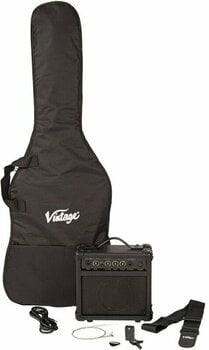 Elektrická kytara Vintage V10 Coaster Pack Gloss Black - 12