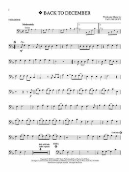 Notblad för blåsinstrument Taylor Swift Instrumental Play Along Trombone Trombone - 3