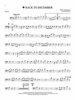 Note za godala Taylor Swift Taylor Swift Violoncello Violončelo-Vocal - 3