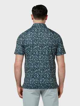 Риза за поло Callaway Mens All Over Outline Floral Print Polo Caviar L - 5
