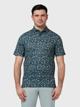 Риза за поло Callaway Mens All Over Outline Floral Print Polo Caviar 2XL - 3
