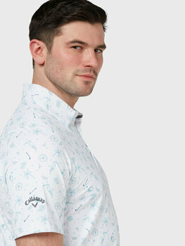Polo košeľa Callaway Mens All Over Golf & Tucan Print Bright White XL Polo košeľa - 4