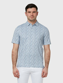 Риза за поло Callaway Mens All Over Flamingo Print Polo Bright White XL - 3