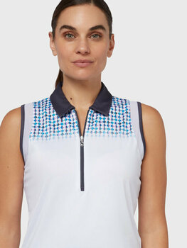 Polo Shirt Callaway Womens Engineered Evanescent Geo Sleeveless Brilliant White S Polo Shirt - 4