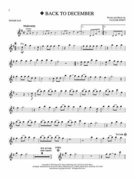 Нотни листи за духови инструменти Taylor Swift Saxophone - 3