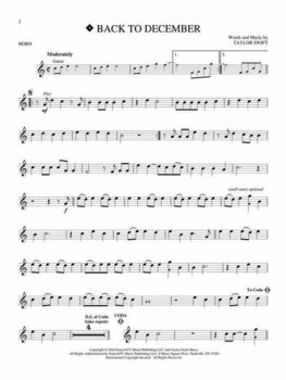 Partitura para instrumentos de viento Taylor Swift Horn in F Music Book - 3