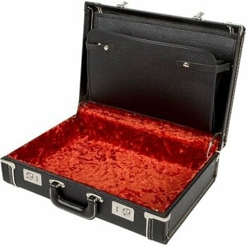 Dj Kofer Fender "5"" Depth Briefcase Black with Red Plush Interior" - 3