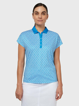 Риза за поло Callaway Womens Chev Geo Polo Blue Sea Star XL - 7