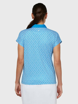 Риза за поло Callaway Womens Chev Geo Polo Blue Sea Star XL - 8