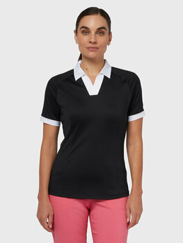 Риза за поло Callaway Womens Short Sleeve V-Placket Colourblock Polo Caviar S - 3