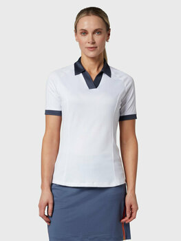 Риза за поло Callaway Womens Short Sleeve V-Placket Colourblock Polo Brilliant White L - 3