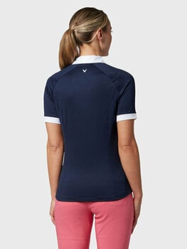 Polo košile Callaway Womens Short Sleeve V-Placket Colourblock Polo Peacoat L - 4