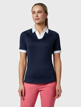 Риза за поло Callaway Womens Short Sleeve V-Placket Colourblock Polo Peacoat S - 3