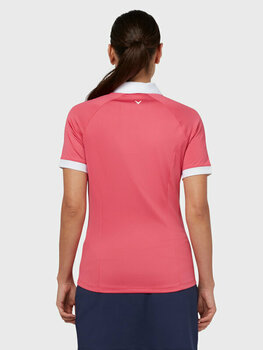 Polo-Shirt Callaway Womens Short Sleeve V-Placket Colourblock Polo Fruit Dove L - 6