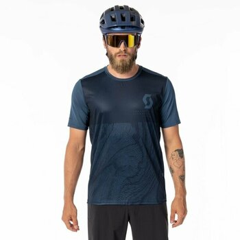 Mez kerékpározáshoz Scott Trail Vertic S/SL Men's Shirt Póló Aruba Green/Mineral Green M - 4