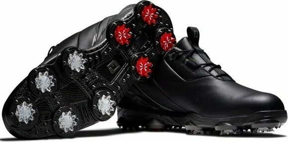 Herren Golfschuhe Footjoy Tour Alpha Mens Golf Shoes Black/Charcoal/Red 40,5 - 5