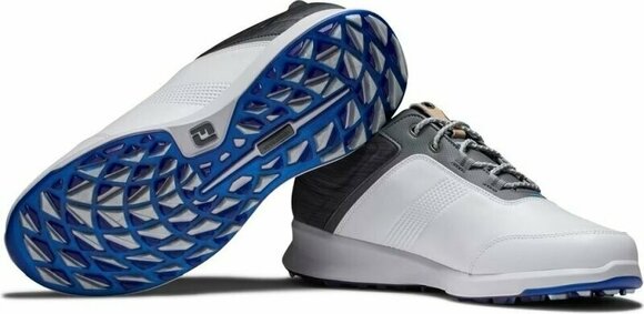Men's golf shoes Footjoy Stratos Mens Golf Shoes White/Black/Iron 39 - 5