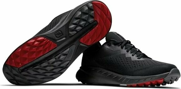 Herren Golfschuhe Footjoy Flex XP Mens Golf Shoes Black/Red 40,5 - 5