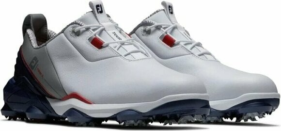 Chaussures de golf pour hommes Footjoy Tour Alpha Mens Golf Shoes White/Navy/Grey 41 - 4