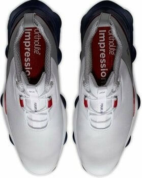 Pantofi de golf pentru bărbați Footjoy Tour Alpha Mens Golf Shoes White/Navy/Grey 42,5 - 6