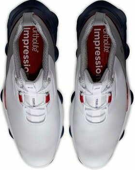 Chaussures de golf pour hommes Footjoy Tour Alpha Mens Golf Shoes White/Navy/Grey 43 - 6