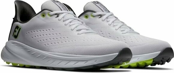 Мъжки голф обувки Footjoy Flex XP Mens Golf Shoes White/Black/Lime 40,5 - 4