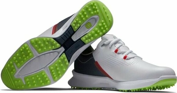 Férfi golfcipők Footjoy FJ Fuel Mens Golf Shoes White/Navy/Lime 40,5 - 5