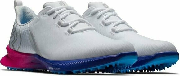 Calçado de golfe para homem Footjoy FJ Fuel Sport Mens Golf Shoes White/Pink/Blue 42,5 - 4