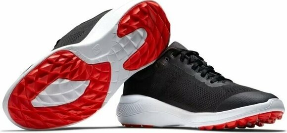 Herren Golfschuhe Footjoy Flex Mens Golf Shoes Black/White/Red 41 - 5