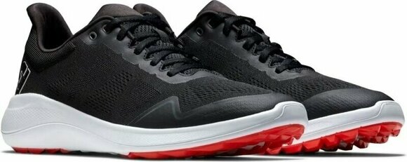 Golfskor för herrar Footjoy Flex Mens Golf Shoes Black/White/Red 42,5 - 4