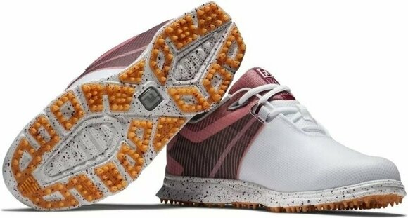 Женски голф обувки Footjoy Pro SL Sport Womens Golf Shoes White/Black/Burgundy 37 - 5