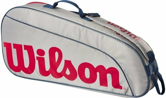 Tennis Bag Wilson Junior 3 Pack 3 Grey Eqt/Red Tennis Bag - 2