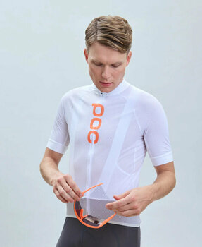 Велосипедна тениска POC Essential Road Logo Jersey Джърси Hydrogen White/Granite Grey L - 4