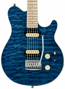 Electric guitar Sterling by MusicMan S.U.B. AX3 TBL Trans Blue - 2