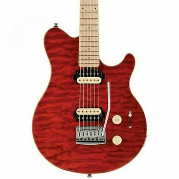 Electric guitar Sterling by MusicMan S.U.B. AX3 Trans Red - 2