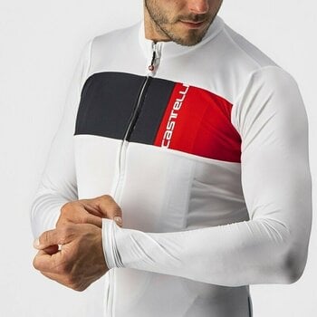 Biciklistički dres Castelli Prologo 7 Long Sleeve Jersey Dres Ivory/Light Black-Red 2XL - 3