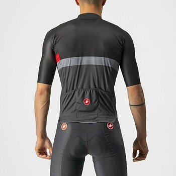 Biciklistički dres Castelli A Blocco Jersey Black/Red-Dark Gray L - 2