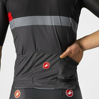 Maglietta ciclismo Castelli A Blocco Jersey Maglia Black/Red-Dark Gray L - 3