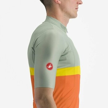 Tricou ciclism Castelli A Blocco Jersey Jersey Defender Green/Dark Red-Bordeaux-Passion Fruit-Scarlet Lava S - 4