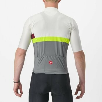 Camisola de ciclismo Castelli A Blocco Jersey Jersey Ivory/Bordeaux-Electric Lime-Sedona Sage S - 2