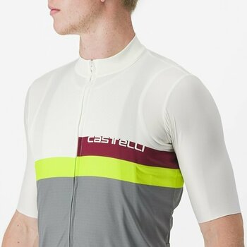 Cycling jersey Castelli A Blocco Jersey Jersey Ivory/Bordeaux-Electric Lime-Sedona Sage S - 4