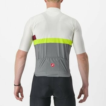Odzież kolarska / koszulka Castelli A Blocco Jersey Golf Ivory/Bordeaux-Electric Lime-Sedona Sage M - 2