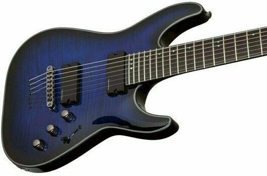 7-string Electric Guitar Schecter Blackjack SLS C-7 A See Thru Blue Burst - 2