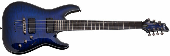 7-string Electric Guitar Schecter Blackjack SLS C-7 A See Thru Blue Burst - 3