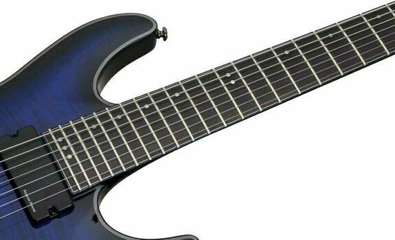 7-string Electric Guitar Schecter Blackjack SLS C-7 A See Thru Blue Burst - 4