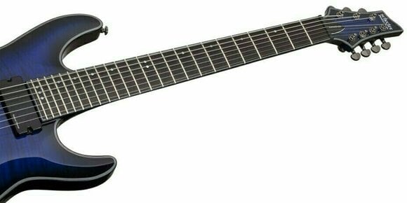 7-strenget elektrisk guitar Schecter Blackjack SLS C-7 A See Thru Blue Burst - 5