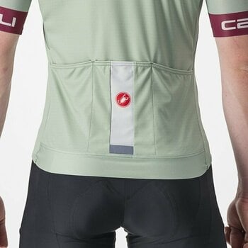 Maglietta ciclismo Castelli Entrata Vi Jersey Maglia Defender Green/Bordeaux-Silver Gray M - 3