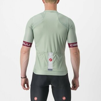 Odzież kolarska / koszulka Castelli Entrata Vi Jersey Defender Green/Bordeaux-Silver Gray 2XL - 2