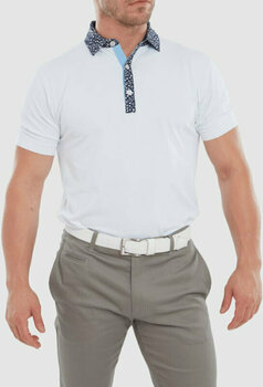 Риза за поло Footjoy Tossed Tulip Trim Mens Polo Shirt True Blue/Navy/White XL - 3