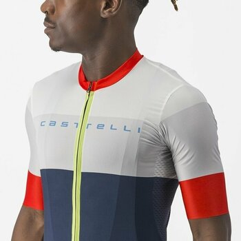 Cycling jersey Castelli Sezione Jersey Jersey Belgian Blue/Ivory-Mastice-Fiery Red M - 4